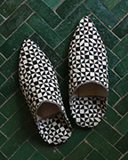 Moroccan Babouches Babouches_Checker_Split_Black_White