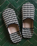 Moroccan Babouches Babouches_Double_Triangles_Black_White