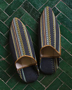 Moroccan Babouches Babouches_Point_Slate_Mandarin