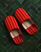Moroccan Babouches Babouches_Toostripe_Orange_Crimson